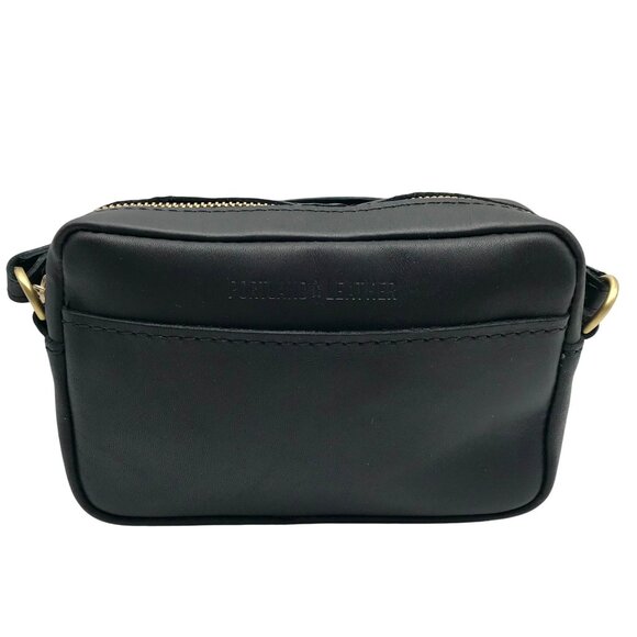 Portland Leather Goods Black Leather Mini Camera Bag - Picture 1 of 10